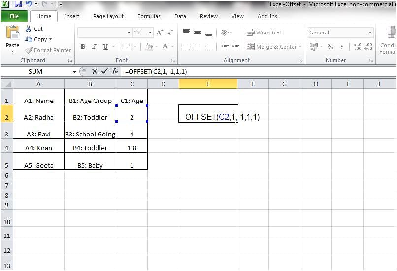 Learn how to use the OFFSET function in MS Excel